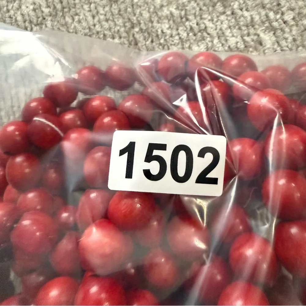 Vintage Wooden‎ Cranberry Christmas Tree Bead Garland Lot Red Holiday Decor